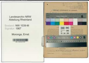 Entnazifizierung Ernst Moronga , geb. 11.09.1904 ()