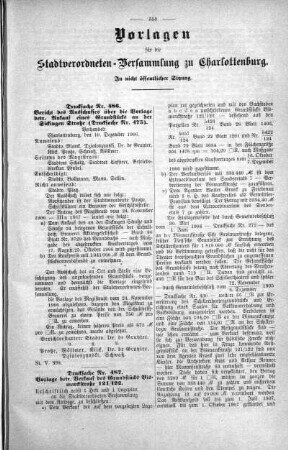 In nicht öffentlicher Sitzung. (486,487.), 14. Dezember 1906