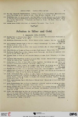 Arbeiten in Silber und Gold (Nr. 1103-1154)