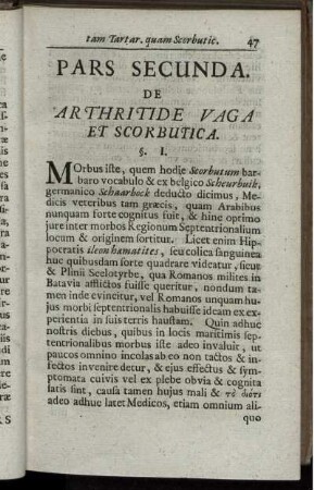 Pars Secunda. De Arthritide Vaga Et Scorbutica.