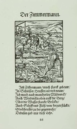 Der Zimmermann, Holzschnitt, Amman 1568