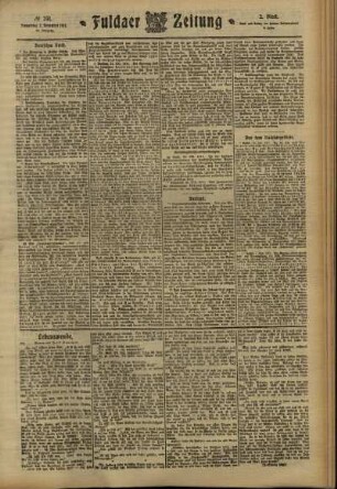 Zweite Ausgabe vom Donnerstag, den 02. November 1911.
