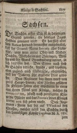 Könige in Sachsen. - Von Chur-Braunschweig.