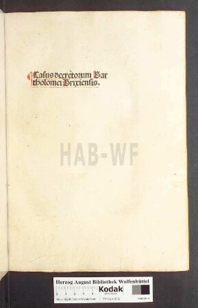 Casus decretorum Bartholomei Brixiensis