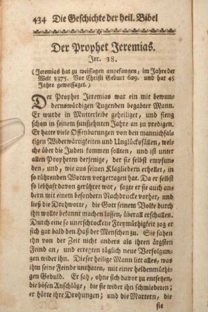 Der Prophet Jeremias. Jer. 38.