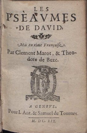 Les Pseavmes De David : Mis en rime Françoise
