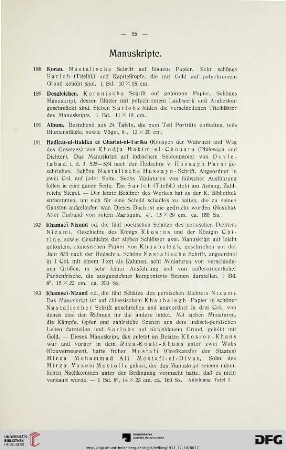 Manuskripte und Miniaturen (Nr. 188-230)