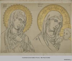 Kopf einer Maria (nach Segna) und einer Maria mit Kind (nach Rinaldo)
