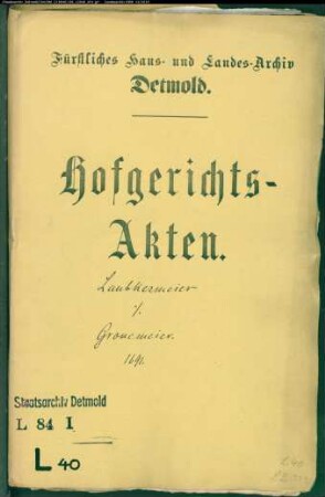 Laubkermeier, Jürgen Henrich gegen Tönies Gronemeyer zu Hörstmar - Rückgängigmachung einer Schenkung