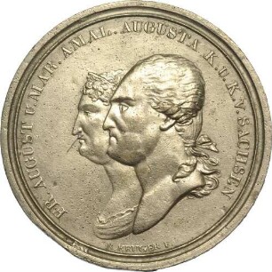 König Friedrich August I. - Goldene Hochzeit mit Königin Maria Amalie Auguste