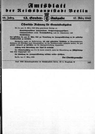 13. Sonder-Ausgabe, 17. März 1942