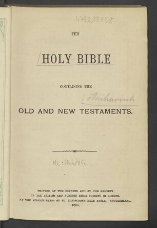 The Holy Bible : containing the Old and New Testaments