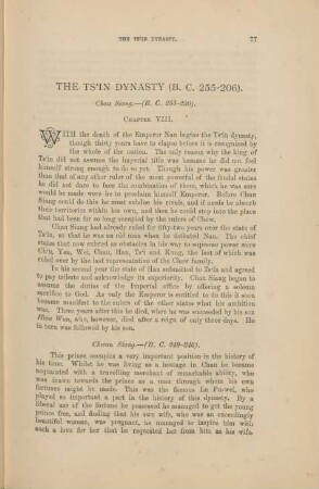 The Ts'in Dynasty (B. C. 255-206) ... - Chapter VIII