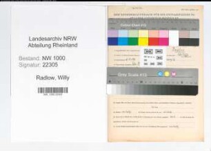 Entnazifizierung Willy Radlow, geb. 04.11.1899 (Polizeibeamter)