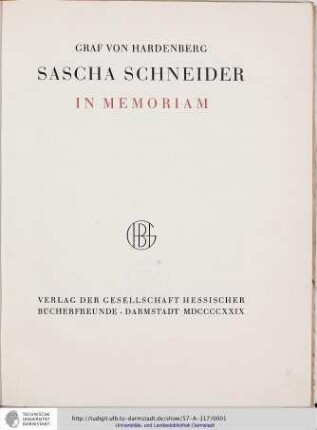 Sascha Schneider in Memoriam