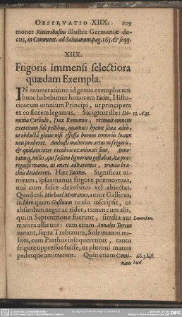 XIIX. Frigoris immensi selectiora quaedam Exempla