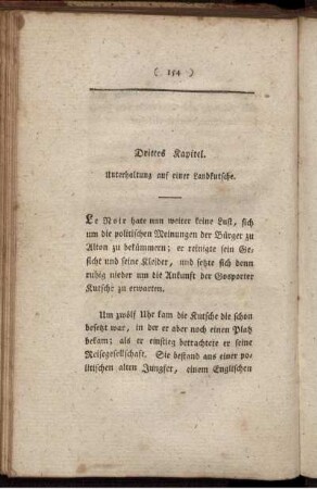 Drittes Kapitel. Unterhaltung auf einer Landkutsche.