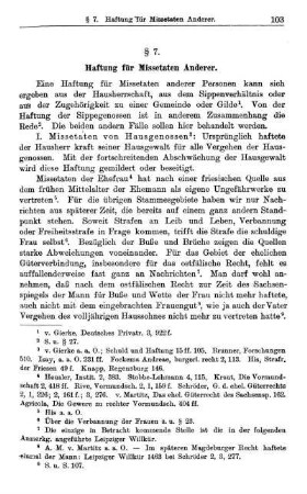 § 7. Haftung für Missetaten Anderer.