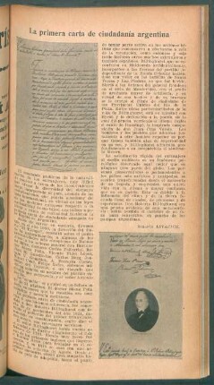 La primera carta de ciudadanía argentina