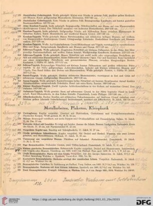 Metallarbeiten, Plaketten, Kleinplastik (Nr. 369-387)