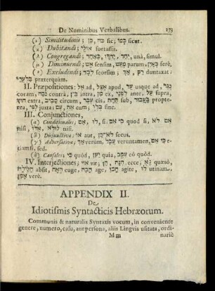 Appendix II. De Idiotismis Syntacticis Hebraeorum