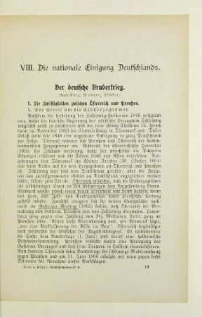 VIII. Die nationale Einigung Deutschlands