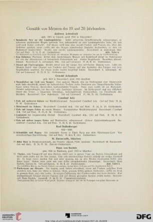 Gemälde von Meistern des 19. und 20. Jahrhunderts (Nr. 1-187)