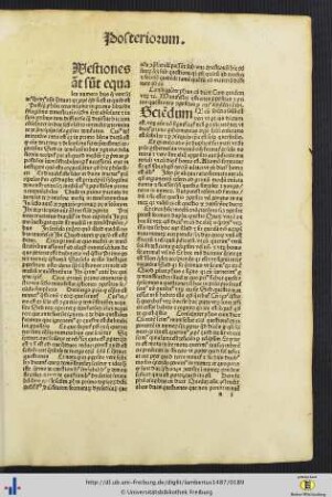 Secundus Liber Posteriorum.