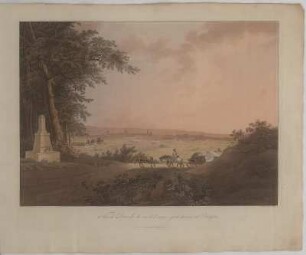 Blick auf Dresden mit Antons Garten von der Bautzner Straße, Umrissradierung, 1810 : Vue de Dresde du coté de l´ orient sur le chemin de budessin / Nature par Veith. Par Wizani le jeune - Dresden : Schultze, [ca. 1810] 1 Kunstbl. : kolor. Umrissradierung ; 63 x 45 cm