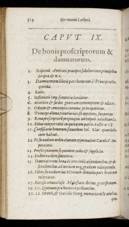 Caput IX. De bonis proscriptorum & damnatorum.