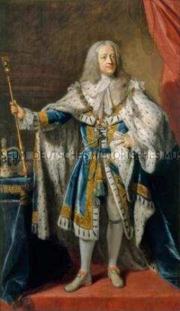 Georg II., Kurfürst von Hannover und König von Großbritannien und Irland (1727-1760), im Krönungsornat