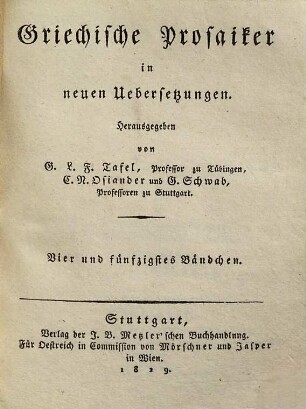 Arrian's von Nicomedien Werke, 2. Taktik, und Geschichte der Feldzüge Alexanders. 2. Bändchen