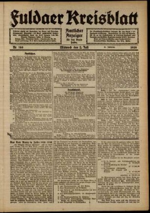 Ausgabe vom Mittwoch, den 02. Juli 1919.