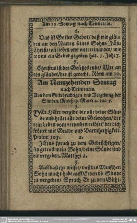 Am Neunzehenden Sontag nach Trinitiatis