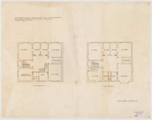 Thiersch, Friedrich von; München; Wohnhausneubau Lipps - Grundriss 1. OG, Grundriss 2. OG