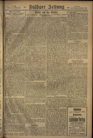 Zweite Ausgabe vom Sonntag, den 18. Oktober 1925.