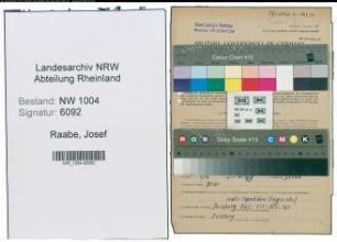 Entnazifizierung Josef Raabe , geb. 26.04.1909 (Buchbinder)