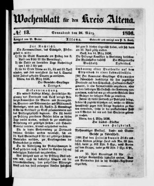 Wochenblatt für den Kreis Altena : amtliches Altenaer Kreisblatt