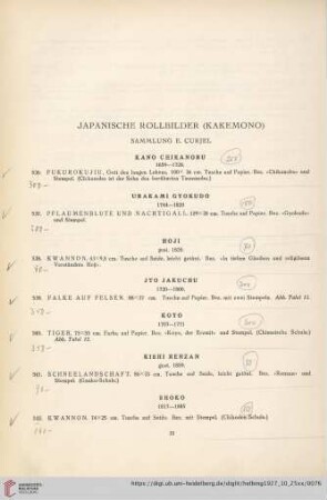 Japanische Rollenbilder (Kekemono) (Nr. 536-551)