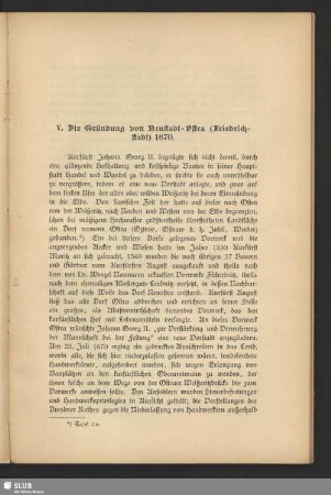 V. Die Gründung von Neustadt-Ostra (Friedrichstadt) 1670