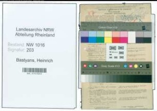 Entnazifizierung Heinrich Bastyans , geb. 06.11.1887 (Angestellter)