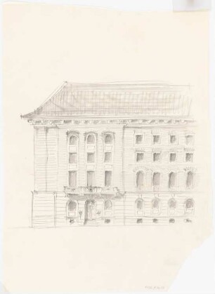 Haus der 109. SS Standarte (?), Posen: Entwurf Teilansicht