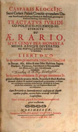 Tractatus iuridico-politico-polemico-historicus de aerario