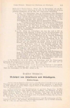 Sechster Abschnitt. Mehrheit von Schuldnern und Gläubigern