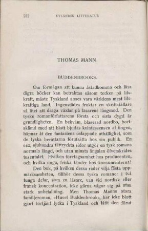 Thomas Mann. Buddenbrooks.