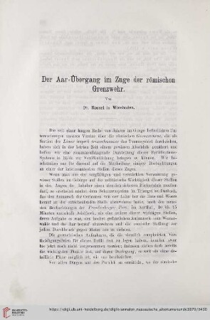 10: Der Aar-Übergang im Zuge der römischen Grenzwehr