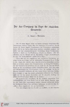 10: Der Aar-Übergang im Zuge der römischen Grenzwehr