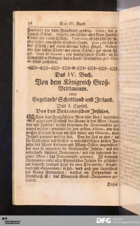 Das IV. Buch. Von dem Königreich Groß-Brittannien.