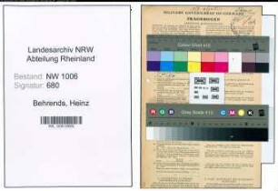 Entnazifizierung Heinz Behrends , geb. 11.07.1906 (Zollsekretaer)