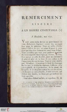 Remerciment sincère à un homme charitable
